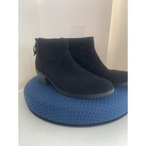 Arizona Jeans Co Womens Booties US 11 Black Zip Faux Suede With Zipper